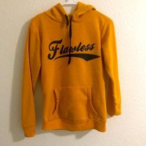Yellow hoodie with graphics
